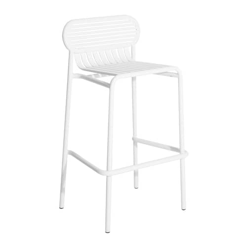 Tabouret de bar Week-End métal blanc / Aluminium - H 80 cm - Petite Friture - Blanc - Aluminium thermolaqué époxy