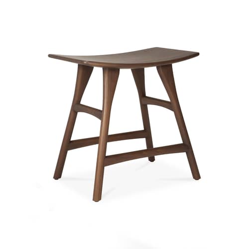 Tabouret Osso bois marron / H 45.5 cm - Ethnicraft - Teck brun - Teck massif teinté brun