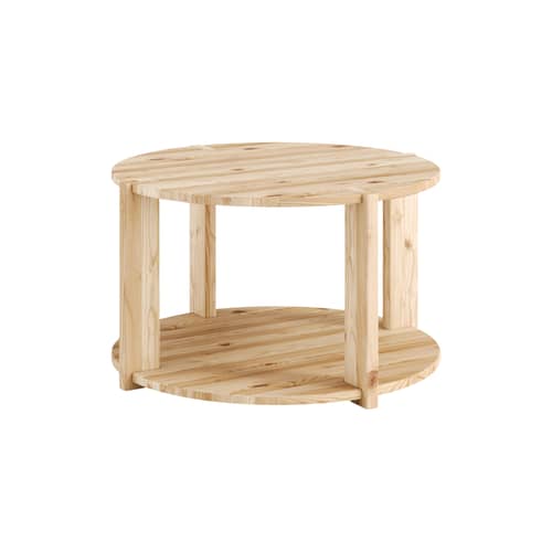 Tavolino Tuck legno naturale / Piano/vassoio basso - Ø 70 cm - KARUP - Piano/vassoio basso - Pino massello certificato FSC