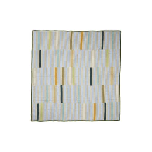 Plaid Twist Block tessuto multicolore / Copriletto trapuntato - 260 x 260 cm - HÜBSCH - Blocco - Cotone certificato