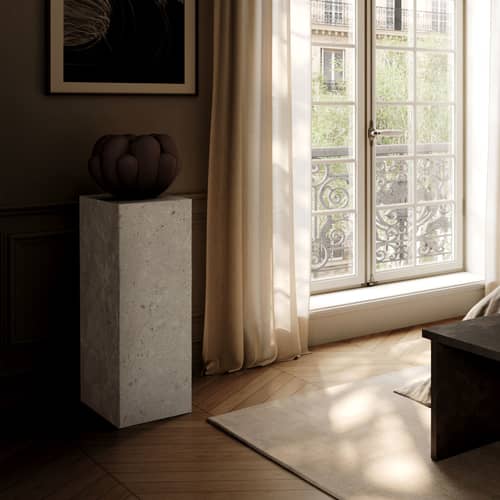 Vase Bloom Mini / Ø 35 x H 27 cm - 101 COPENHAGEN - Chocolat - Béton fibré, Céramique