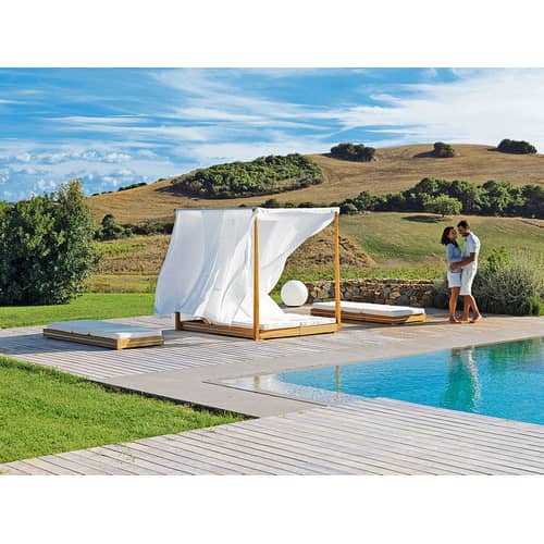 Set de 2 matelas pour bain de soleil double Essenza - Ethimo - Set 2 matelas / Ivoire - Tissu