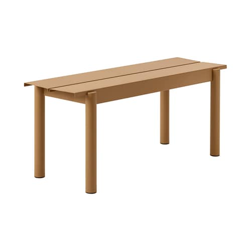 Banc Linear métal / L 110 cm - Muuto - Caramel - Acier revêtement poudre