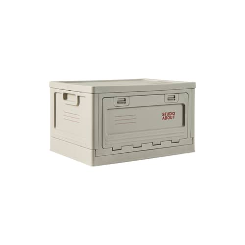 Box Large Box plastic material grey / 50 x 35.5 x H 29 cm - Stackable - STUDIO ABOUT