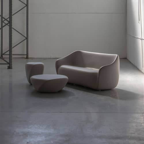 Canapé de jardin 2 places Reborn / L 165 cm - 100% recyclé - Slide - Blanc brume - Écothylène recyclé