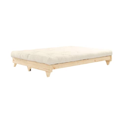 Canapé convertible Fresh / L 200 cm - 3 places - KARUP DESIGN - Lin 914 / Pin clair - Fibres recyclées mélangées, Mousse, Pin massif certifié FSC, Tissu