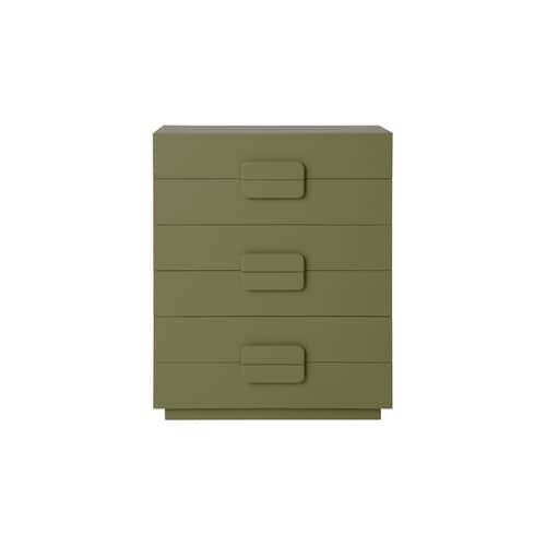 Comò Spacious legno verde / L 80 x P 40,5 x H 98 cm - HK LIVING - Verde cachi - Legno laccato