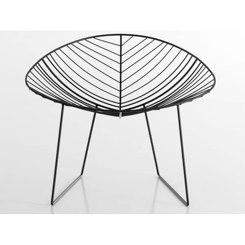 Fauteuil Leaf métal marron - Arper - Moka - Acier laqué