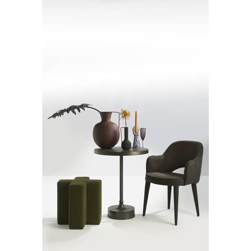 Fauteuil rembourré Cosy tissu vert - POLSPOTTEN - Vert Forêt - Métal, Mousse, Tissu polyester