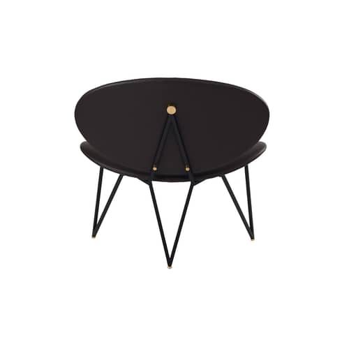 Fauteuil rembourré Semper cuir marron - AYTM - Marron Java - Acier, Cuir, Mousse