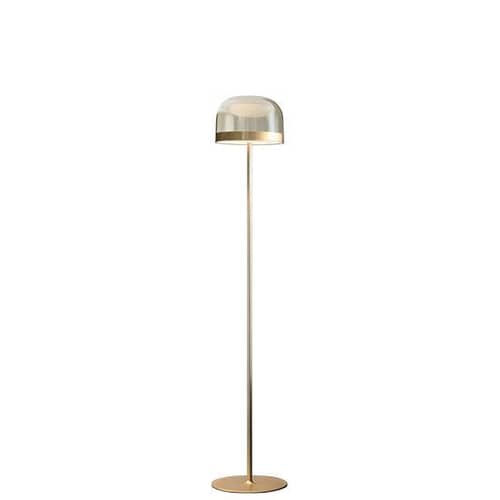 Equatore Small Floor lamp metal glass gold / LED - Glass - H 135 cm - Fontana Arte - Gold & transparent - Blown glass, Metal