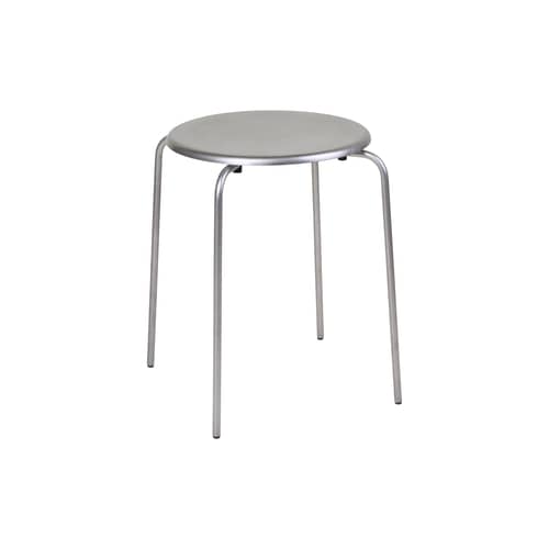 Tabouret Petit Rond métal - Frama  - Acier brossé - gebürsteter rostfreier Stahl