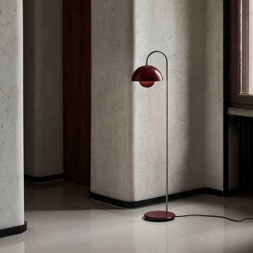 Lampadaire Flowerpot VP12 métal prune/ Verner Panton, 1969 - &tradition - Prune foncé - Acier