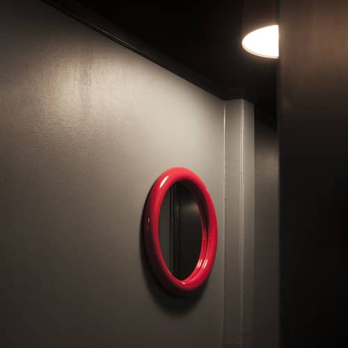Miroir mural Duplum céramique rouge / Ø 48,3 cm - raawii - Rouge passion - Céramique émaillée, Verre