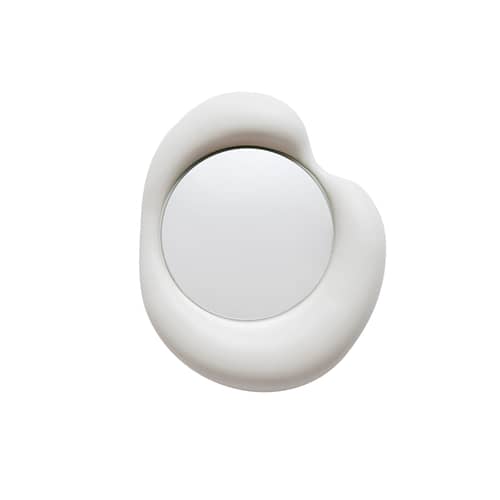 Miroir mural Ingres - Auguste / L 44 x H 52,5 cm - Moustache - Blanc - Céramique émaillée, Verre