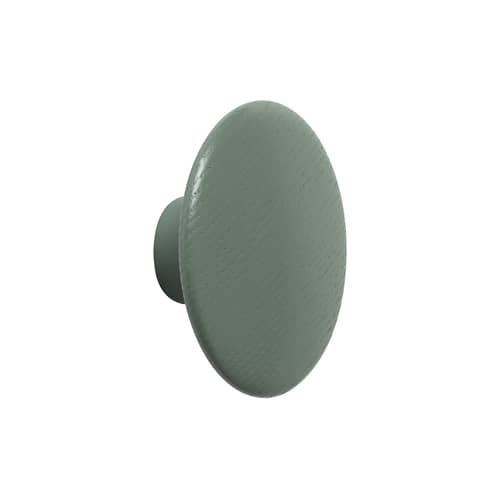 Patère The Dots Wood XS / Bois - Ø  6,5 cm - Muuto - Vert ancien - Frêne teinté