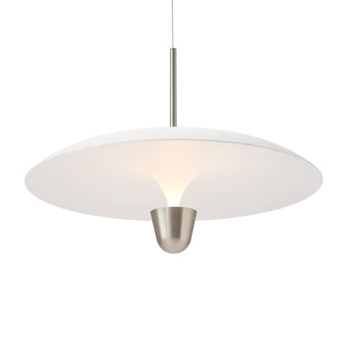 Pendelleuchte Kantarell LED metall weiß / Ø 55 cm - NEW WORKS - Weiß & Nickel - Aluminium, Stahl
