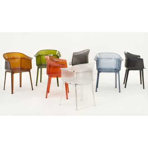 Poltrona impilabile Papyrus materiale plastico marrone / Bouroullec, 2008 - Kartell - Fumé marrone - policarbonato