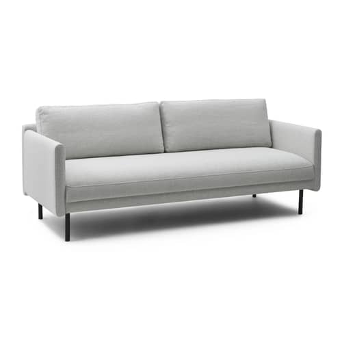 Divano destro Rar tessuto bianco / 3 posti - L 204,5 cm - Normann Copenhagen - Tessuto Bianco - Acciaio, Legno, Schiuma PU, Tessuto