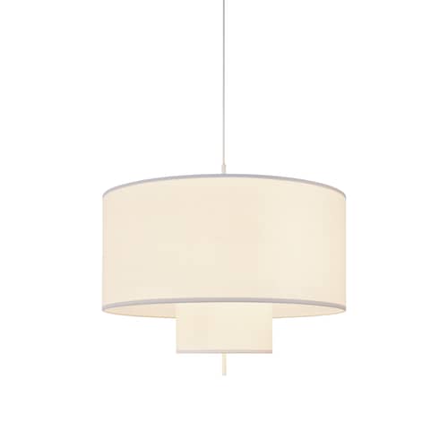 Sospensione Margin tessuto bianco / Ø 88 x H 57 cm - NEW WORKS - Bianco / Tomaia bianca - Acciaio, Lino