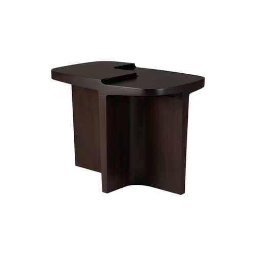 Table d\'appoint Brutalist bois marron / 60 x 40 x H 45 cm - Ethnicraft - Acajou brun rose - Acajou massif teinté