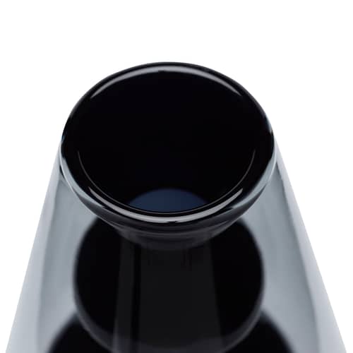 Vase Bump Cone noir / Ø 15 x H 22 cm - Verre soufflé - Tom Dixon - Gris fumé / Noir - Verre borosilicate soufflé
