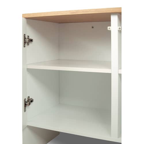 Buffet Edouard blanc bois naturel / L 200 x H 76 cm - POP UP HOME - Chêne / Blanc - Panneaux agglomérés
