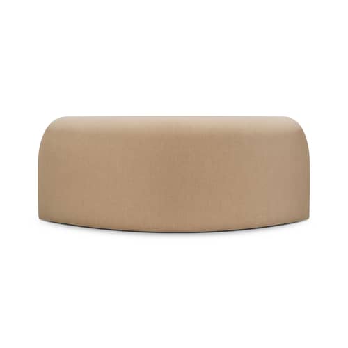 Canapé modulable Bulky / Module d\'angle arrondi 90° - Ethnicraft - Beige Sepia clair - Bois, Fibre, Mousse PU haute densité, Tissu