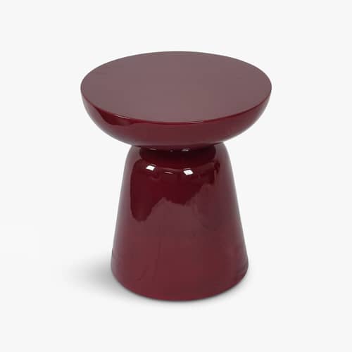 Cersei End table composite material red / Stool - Ø 40 x H 44 cm - NV GALLERY - Burgundy - Fibreglass