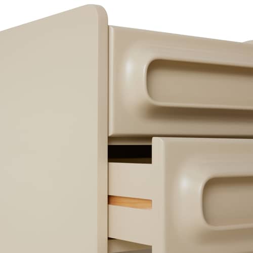 Comodino Space legno beige / 2 Cassetti - HK LIVING - Crema - MDF laccato