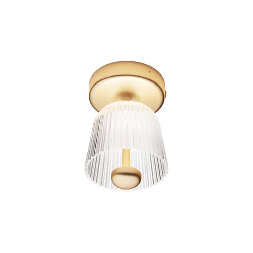 Deckenleuchte Asteea LED plastikmaterial gold / Ø 12,5 cm - NUURA - Messing & transparent - Messing, Polyacryl