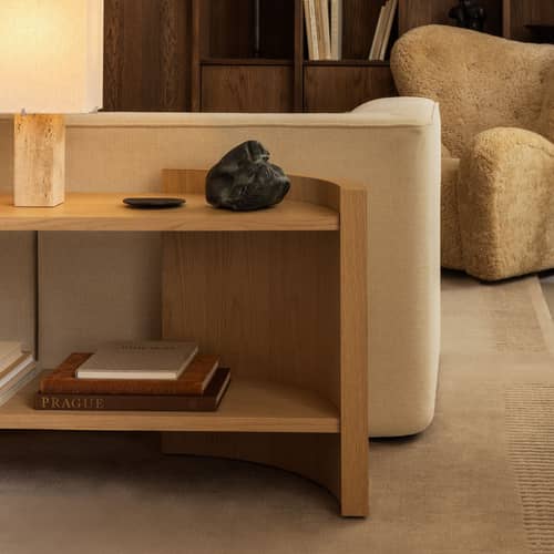 Étagère Crescent Low bois naturel / L 150 x H 60 cm - Audo Copenhagen - Chêne - Contreplaqué, MDF