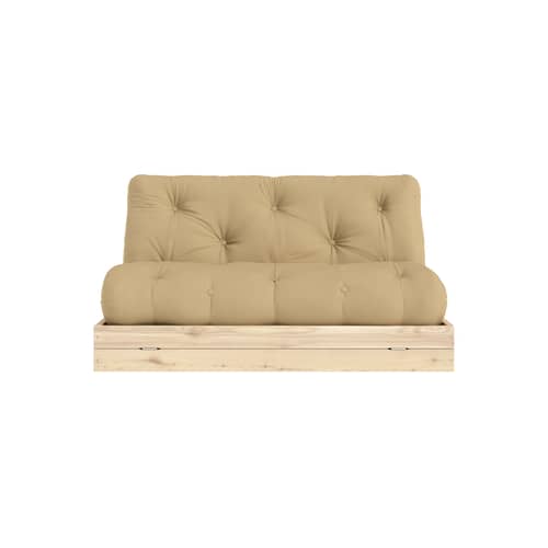 Divano convertibile Flip legno beige / L 145 cm - 3 posizioni - KARUP DESIGN - Beige 758 / Pino - Espanso, Fibre riciclate miste, Pino massello certificato FSC, Tessuto