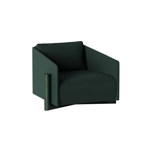 Gepolsterter Sessel Timber textil grün - KANN DESIGN - Grün - getönte Eiche, HR-Schaum, Kvadrat-Gewebe