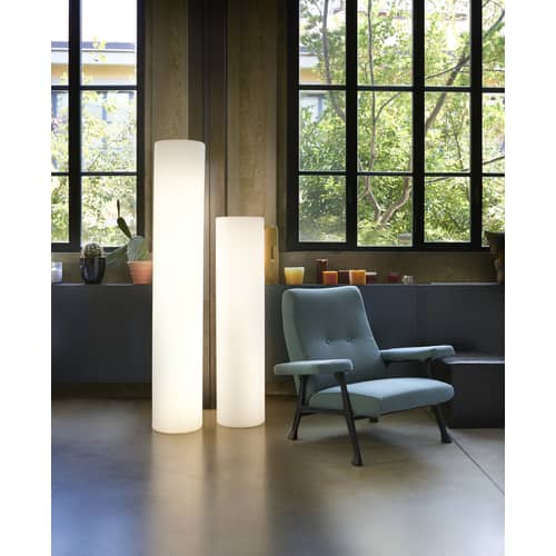 Lampadaire Fluo plastique blanc  / Seconde vie - Slide - Blanc - H 130 cm - Polyéthylène recyclable
