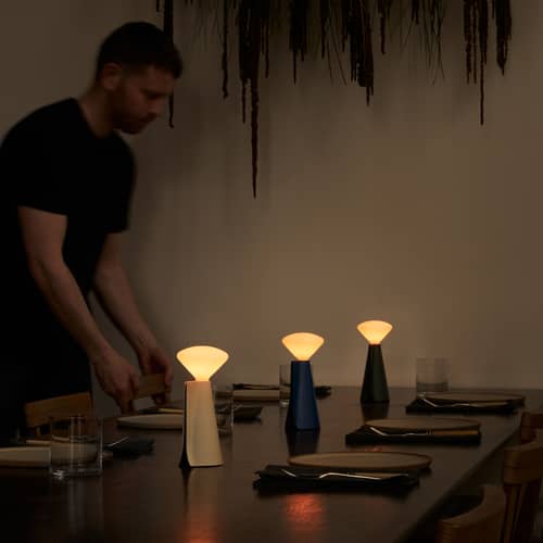 Lampe sans fil rechargeable Mantle / Ø 8 x H 18 cm - TALA - Noir Granite - Acier inoxydable