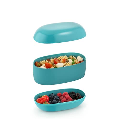 Lunch box Food à porter plastique gris / Large - 3 compartiments - Alessi - Gris - Résine thermoplastique