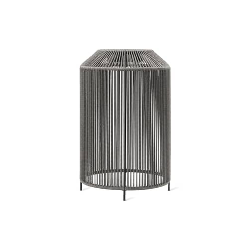Mora LED Outdoor solar lamp textile grey / Recharges via solar power or mains power - Ø 40 x H 61 cm / Polypropylene cord - Vincent Sheppard - Fossil grey - Polypropylene rope, Steel