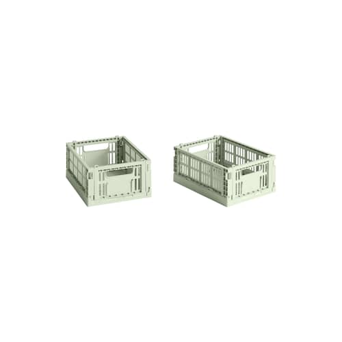 Lot de 2 paniers Colour Crate MINI plastique vert / 17 x 13 cm - Recyclé - Hay - Menthe - Polypropylène recyclé