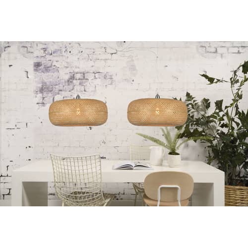 Palawan Pendant cane & fibres beige natural wood / Bamboo - Ø 60 cm - GOOD&MOJO - Natural - Bamboo