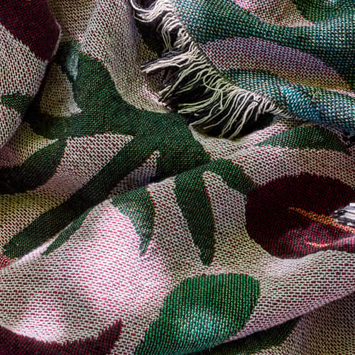 Plaid Yash / 160 x 130 cm - Bloomingville - Multicolore - Coton, Polyester