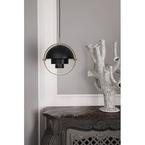 Suspension Multi-Lite Large métal or / Ø 36 cm - Modulable & orientable / Réédition 1972 - Gubi - Laiton - Métal