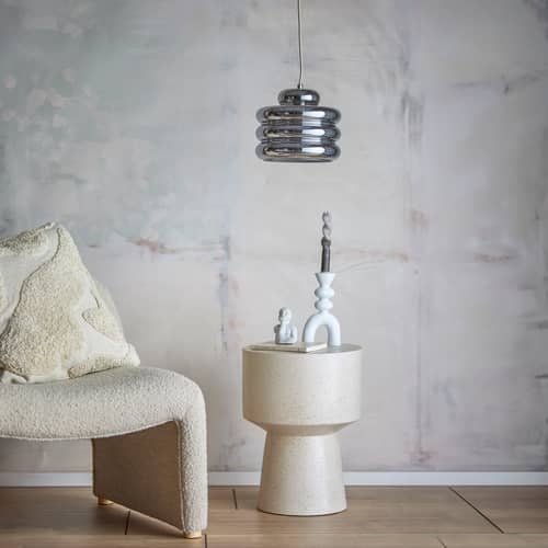 Suspension Spike verre argent / Ø 24 x H 20 cm - Bloomingville - Chromé - Verre