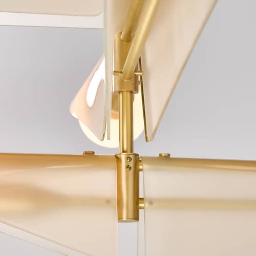 Suspension Sycamore verre rose / 3 niveaux - L 140 cm - TALA - Rose fumé / Laiton - Laiton brossé, Verre