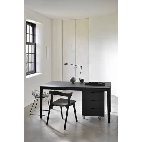 Tavolo rettangolare Bok legno nero / Rovere massello - 180 x 90 cm / 8 persone - Ethnicraft - 180 x 90 cm / nero - Massello di quercia colorato