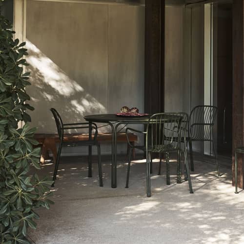 Tavolo rotondo Thorvald SC98 metallo verde / Ø 115 cm - &tradition - Verde bronzo - Acciaio