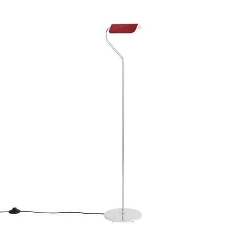 Apex Floor lamp metal red / Adjustable small reading lamp - H 110 cm - Hay - Burgundy - Chromed steel, Painted steel