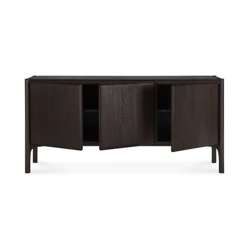 Buffet PI bois marron / L 174 x H 83 cm - Ethnicraft - Teck brun foncé - Teck massif teinté