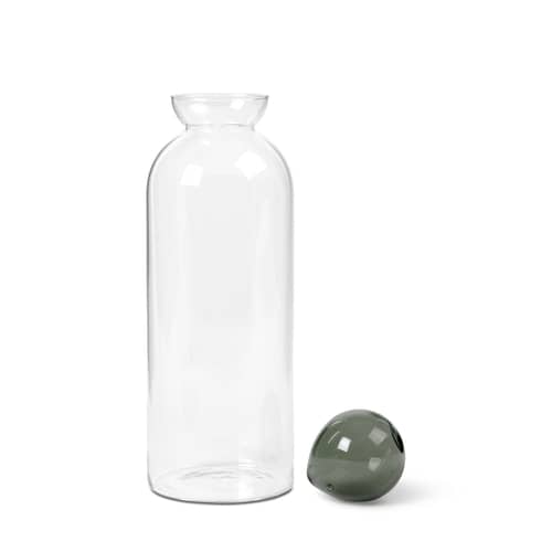 Still Carafe glass transparent / 1.4 L - Hand-blown glass - Ferm Living - Transparent / Smoked grey - Mouth blown glass