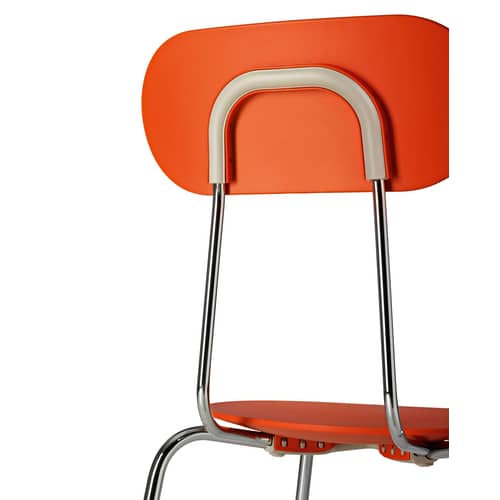 Chaise empilable Mariolina plastique orange / Enzo Mari, 2002 - Magis - Orange / Piètement chromé - Acier chromé, Polypropylène